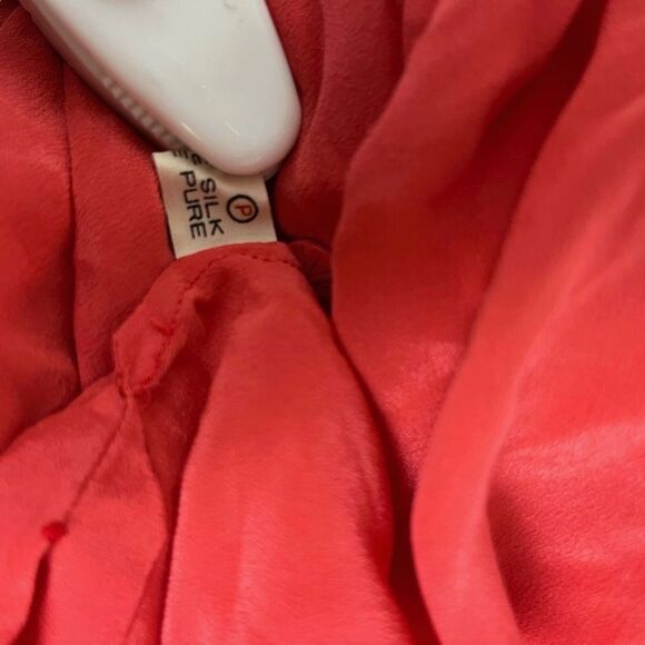 JADE LANTERN Pure Silk Vintage Red Button Up Shirt Top Embroidered Whimsigoth 6 - Picture 15 of 16